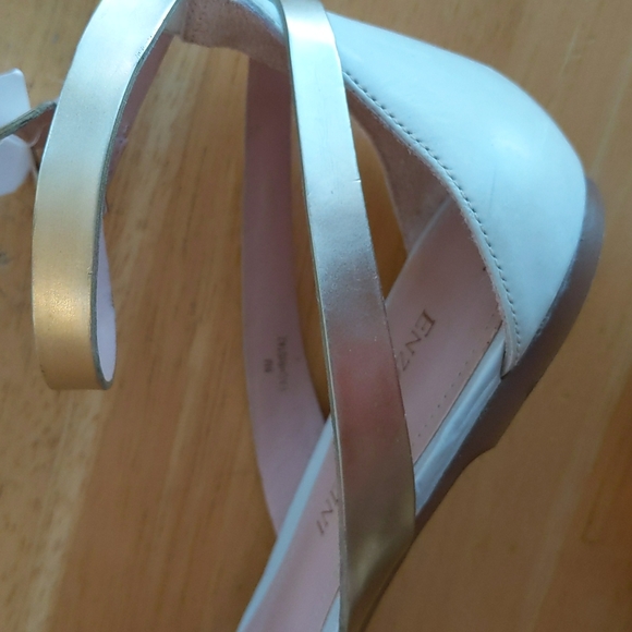 Enzo Angiolini Leather Pointy Toe Snake Flats with Ankle Strap - Picture 14 of 16